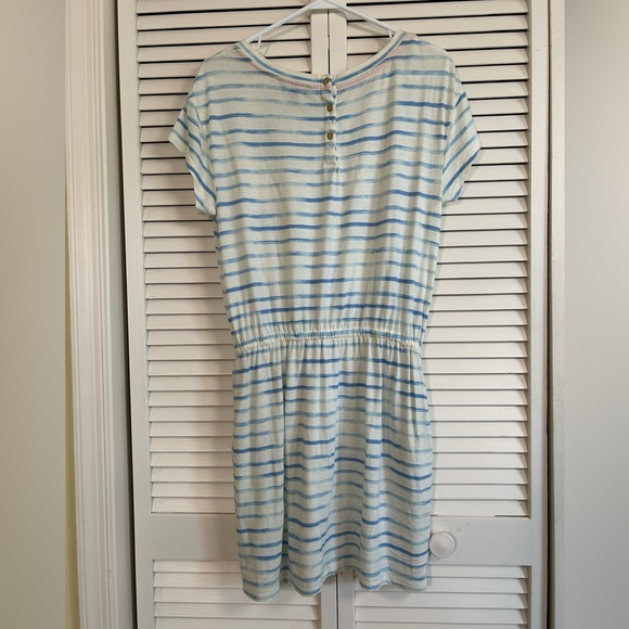 Tommy Hilfiger Striped Pullover Mini Dress Side Pockets Drawstring Waist Medium - Picture 3 of 9